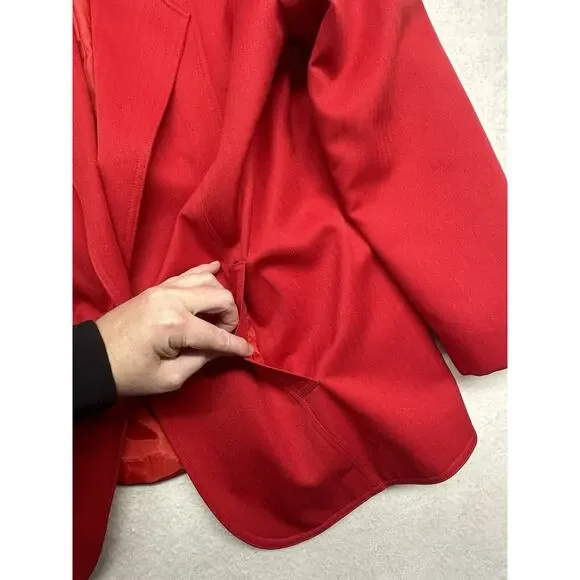 Vintage DaRue California Red Blazer Size Womens 12 Long Sleeves Work - Picture 8 of 11